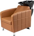 Salon Shampoo Backwash Chair With Ceramic Bowl Barber Hair Washing Unit Station