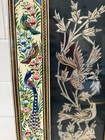Vintage Middle Eastern Khatam Frame W handmade Copper Art Birds Flowers 