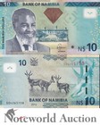 Namibia 10 Namibia Dollars 2012 P 11a Lot 5 Pcs 1 20 Bundle Unc