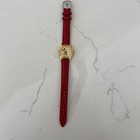 Vintage Lorus Mickey Mouse Watch Cream Dial With Red Band   New Battery