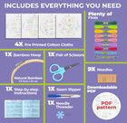 Craftwiz 4-piece Starter Embroidery Kit For Beginners And Teens With Simple 