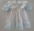Vintage White   Blue Dress Cherries Flowers Toddler Girl No Size Small Purse       