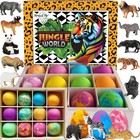 12 Pack Kids Bath Bombs With Surprise Jungle Toys - Organic  Skin-moisturizing B