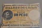 1895 Puerto Rico 1 Peso    billete De Canje        Rare Spanish Colonial Note     High-d