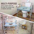 Drop Arm Portable Toilet Commode  Extra-wide Seat  500 Pound Weight Capacity