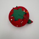 Vtg Red Tomato Pin Cushion Sewing Stitching Needles Strawberry Emery Attached