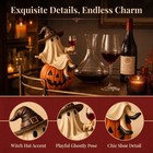 Ghost And Wine Halloween Decoration     Sitting On A Pumpkin     Home Decor