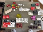 Lot Of 186 Vintage Dice Small To Large Bakelite Red Green Butterscotch Brown Z12