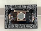 Citizen Executive Suite Desk Clock  Silver-tone With Pen   Business Card Holder