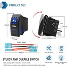 Momentary Horn Button Waterproof Rocker Switch Toggle - On off Blue Led Light