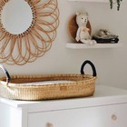 Plum sparrow Natural Changing Basket Black Handle