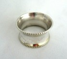 Vintage Silver Plated Beaded Edge Napkin Ring   No Monogram