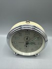 Vintage Bayard Stentor Repetition Alarm Clock France Cream Turquoise 6  Working
