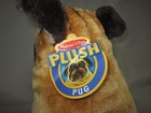 Melissa   Doug  lifelike  Large Plush Stuffed Pug Dog 17     Nwt Scratched Retinas