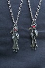  409 Set 9 Pzas Collar Cadena Colgante Llavero Santa Muerte Necklace Pendant Cua