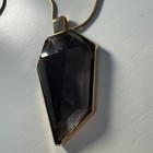 Gold Tone Smoky Grey Coffin Pendant Goth Girl Summer Gothic Statement Gem