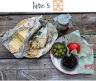 5 Pack Reusable Beeswax Organic Food Sandwich Wrapping Paper Covers Set 3s 1m 1l