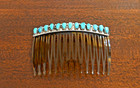 New Navajo By D Benally Hair Comb Beret Sterling   13 Blue Turquoise  3 Inch