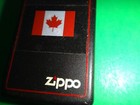 Black Matte Zippo Slim Lighter With Flag Of Canada Decal Sticker