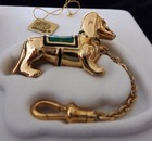 Vintage 2003 Estee Lauder Solid Perfume Compact Gold Dachshund Nib
