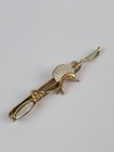 Vintage Men s Marlin Fish Tie Clip   Cufflink Set Mother Of Pearl Back Gold Tone