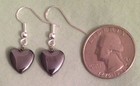 Hematite Heart Earrings - Beads With Sterling Silver Ear Wires