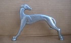 Greyhound   Whippet Dog Chrome Ashtray Stand Handle Art Deco Hood Ornament 1920s