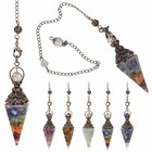 Natural Quartz Crystal Pendulum Healing Chips Stone Reiki Chakra Chain Pendant