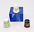 Vtg Lot 3 Porcelain Thimbles  Royal Worcester  Limoges    Duchess Bone China