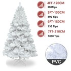 4ft 5ft 6ft 7ft White Christmas Tree Artificial Bushy Pine With Metal Stand