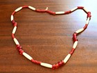 Early To Mid 19th Century Indian Trade Beads Bone   Red Glass Weighs 37 6 Grams