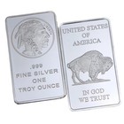 1 Troy Oz  999 Fine Silver Buffalo Bar Investment Bullion Sealed