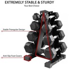 100lb Rubber Coated Hex Dumbbell Weight Set With A-frame Rack  5-20 Lbs Pairs