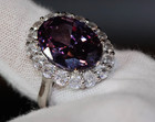 5 50 Ct Oval Cut Natural Amethyst Diamond Engagement Ring 14k White Gold Size 7