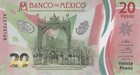 Mexico 20 Pesos P-132 Unc Commemorative Polymer Banknote