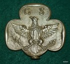 Vintage Girl Scout C  1930 s Large Brass Award Emblem