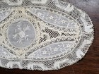 Antique French Normandy Lace Oval Doily 11 5 