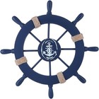 Nautical Ship Steering Wheel - 11  Diameter Wooden Beach Home Wall D  cor With   