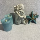 Coastal Ocean Theme Home Decor   Mermaid Statue  Led Candles    Starfish Accent
