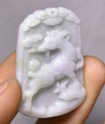 4cm Old Chinese Hongshan Culture Hetian Jade Carving Sheep Beast Pendants