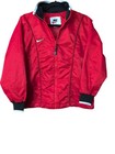 90s Nike Nylon Red Swoosh Piping Track Windbreaker Running Jacket Kids Boys L 14