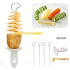 6-piece Stainless Steel Vegetable Spiralizer Set Manual Multi-functional Cutter