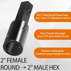 Skid Steer Auger Adapter For Tooltuff 23-053  2  Female Round To 2  Male Hex