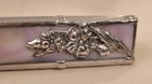 Kaleidoscope Vintage 1980  9 5  Handcrafted  Slag Glass   Metal W Glass Wheel
