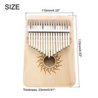 17 Keys Thumb Piano  Brown Mini Portable Finger Piano Maple Wood Sun Pattern