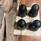 Antique Hemingray Threaded Class Vintage Dark Blue Insulators Set Of Four 