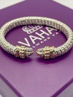 Alwand Vahan Signed Stackable Open Cuff Bracelet Silver gold diamond