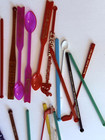 Lot Of 62 Vintage Vintage Travel Bar  And Cocktail Drink Stir Swizzle Sticks