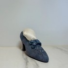 Decorative Shoe-shaped Pincushion - Dusty Blue Textured Finish Small