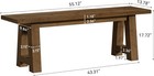 Solid Wood Dining Bench  55 12-inch Farmhouse Entryway Bench Indoor For Hallway